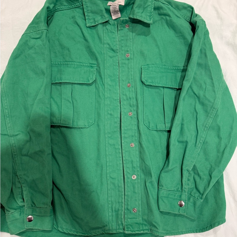 Green Button-Up Shirt
